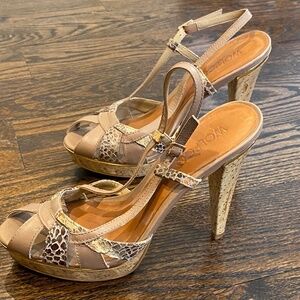 Brown Snakeprint Heels